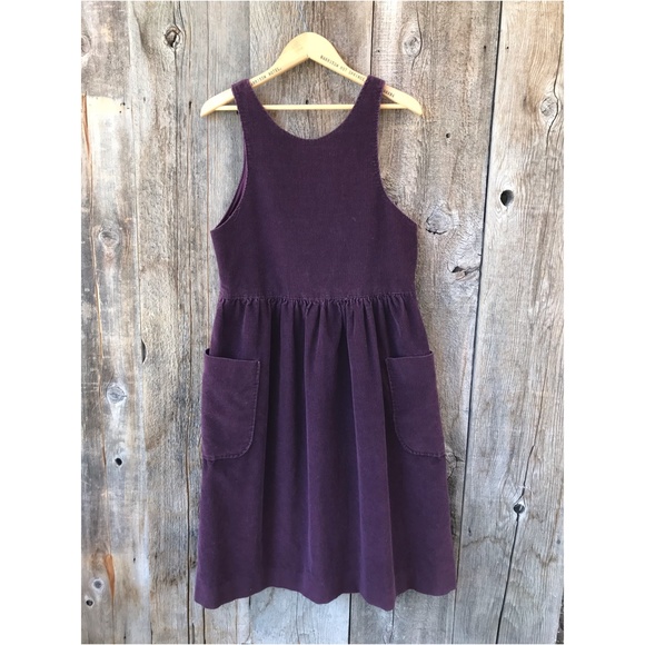 VTG 70s-80s Handmade Purple Corduroy Jumper Dress, Small - Picture 2 of 6